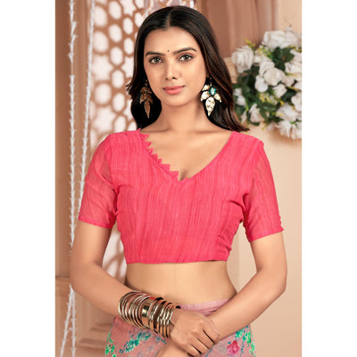 Mauve Floral Printed Chiffon Saree