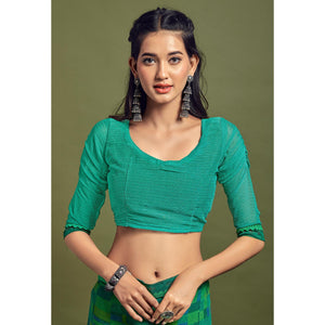 green-geometric-printed-chiffon-saree-4