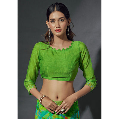 green-printed-chiffon-saree-with-lace-border-1