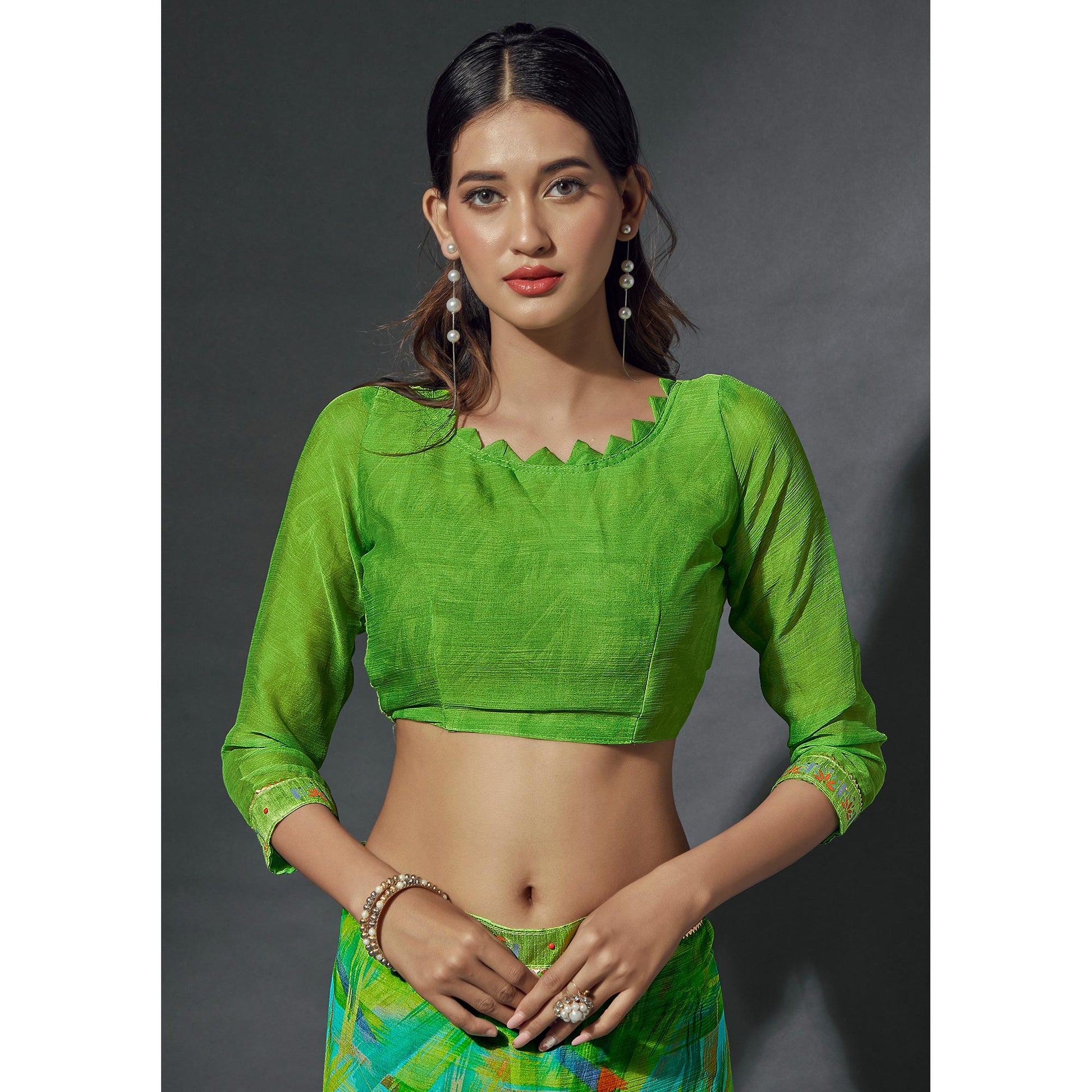 green-printed-chiffon-saree-with-lace-border-1