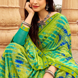 green-abstract-printed-chiffon-saree-2