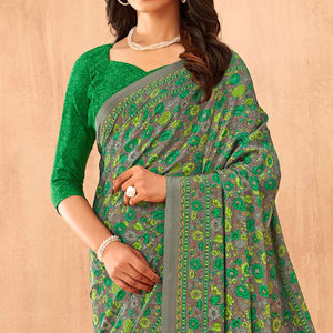green-floral-printed-crepe-saree-2