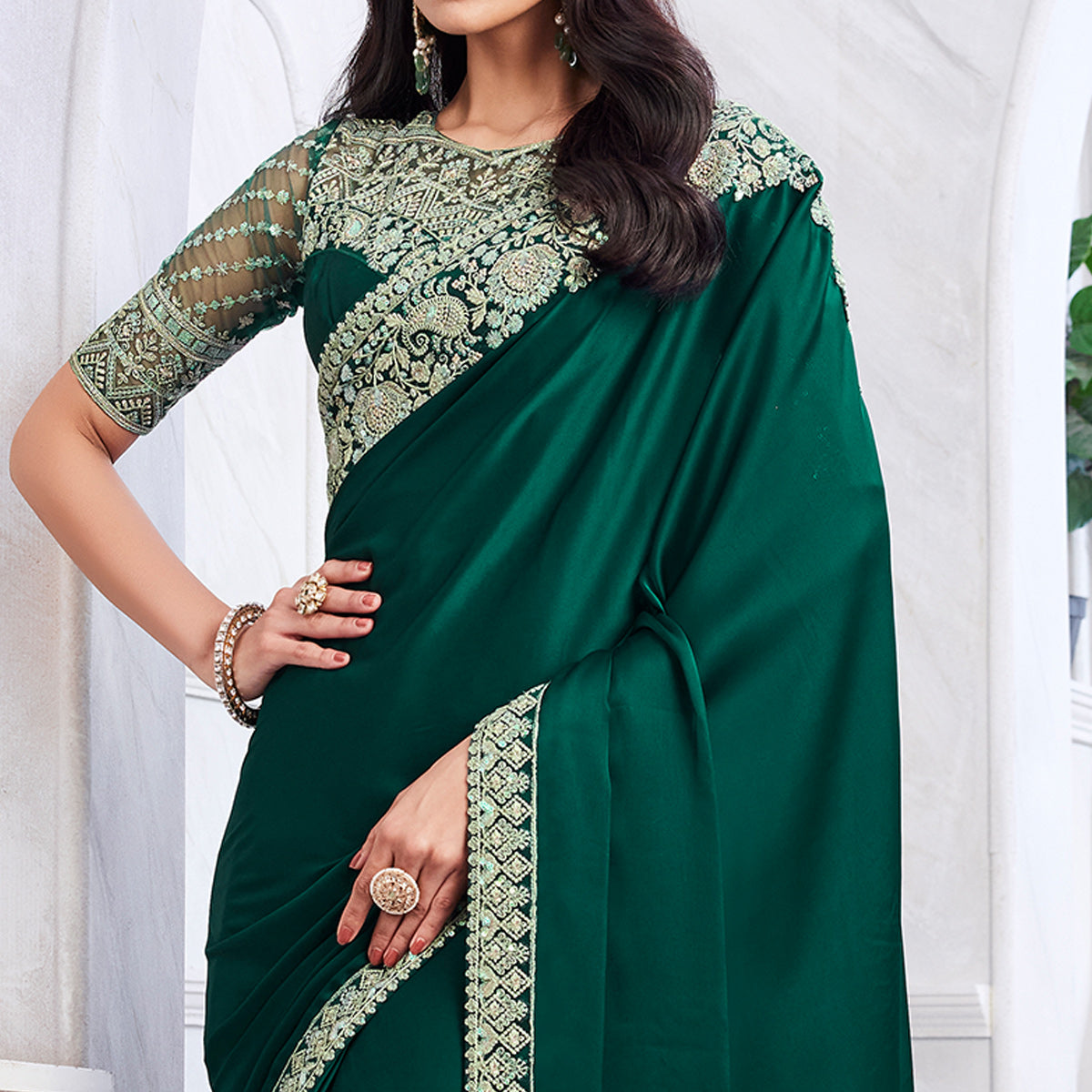 green-floral-sequins-embroidered-pure-silk-saree