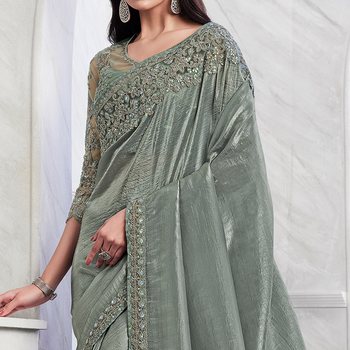 grey-floral-sequins-embroidered-pure-silk-saree