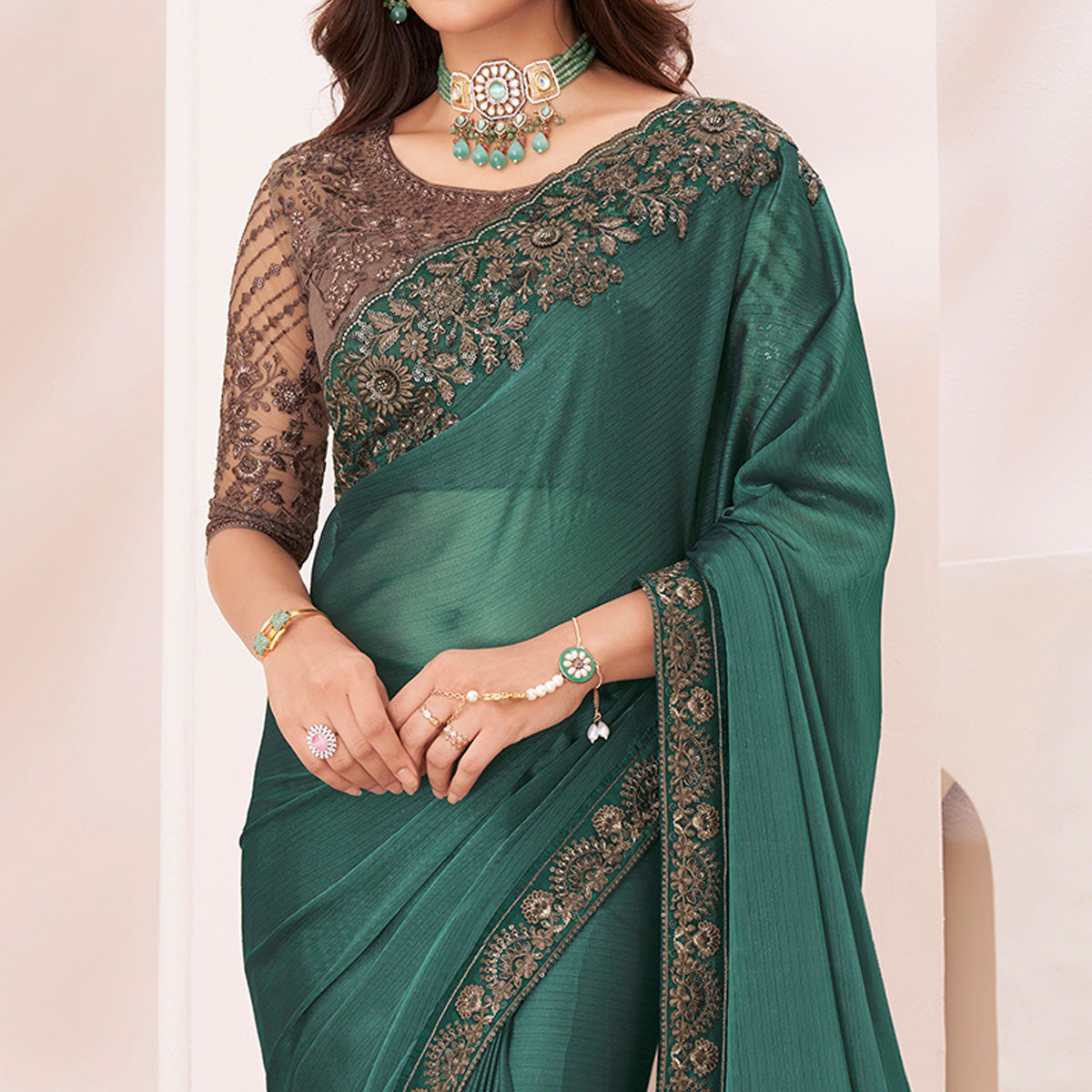 green-embroidered-georgette-saree-6