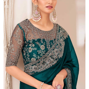 green-floral-sequins-embroidered-georgette-saree-13