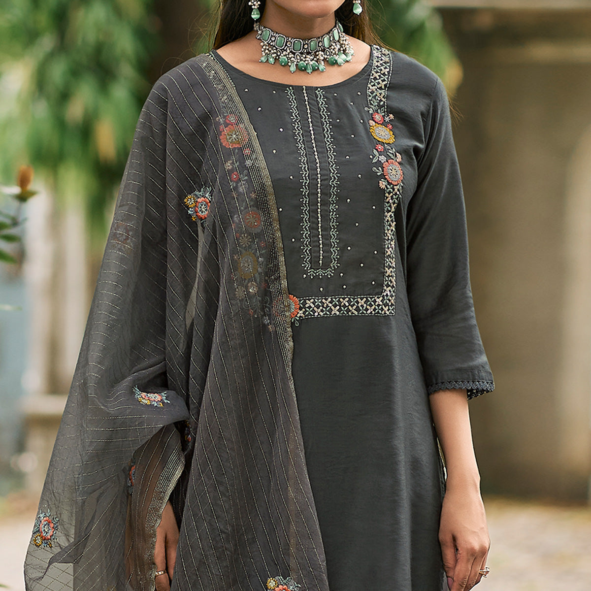 grey-floral-embroidered-cotton-silk-suit-1