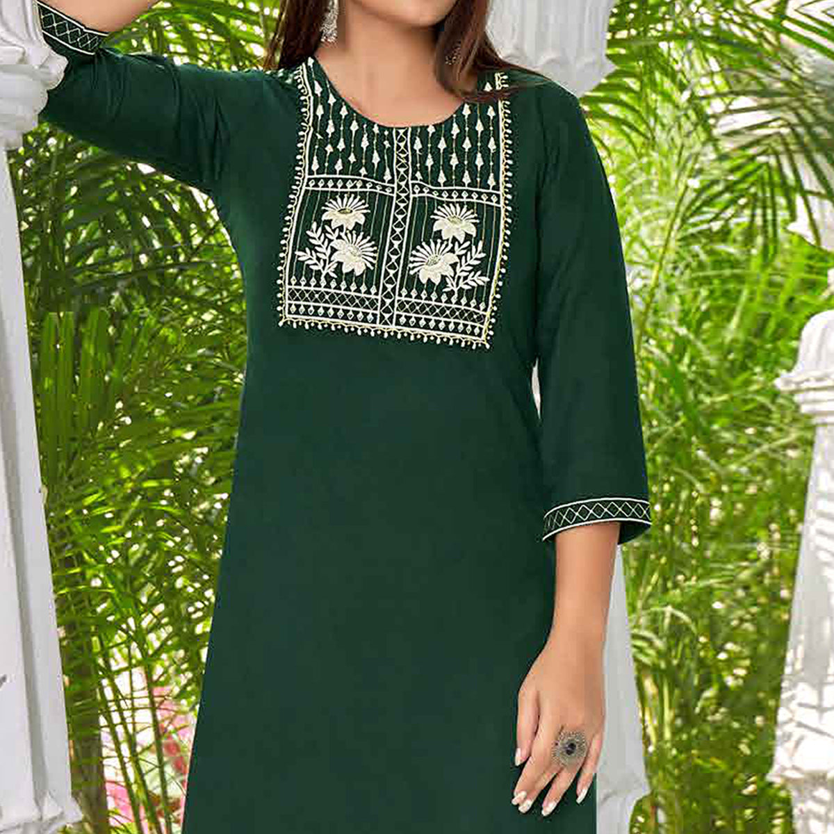 green-floral-embroidered-rayon-kurti-5
