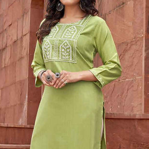 green-floral-embroidered-rayon-kurti-4