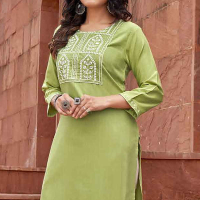 green-floral-embroidered-rayon-kurti-4