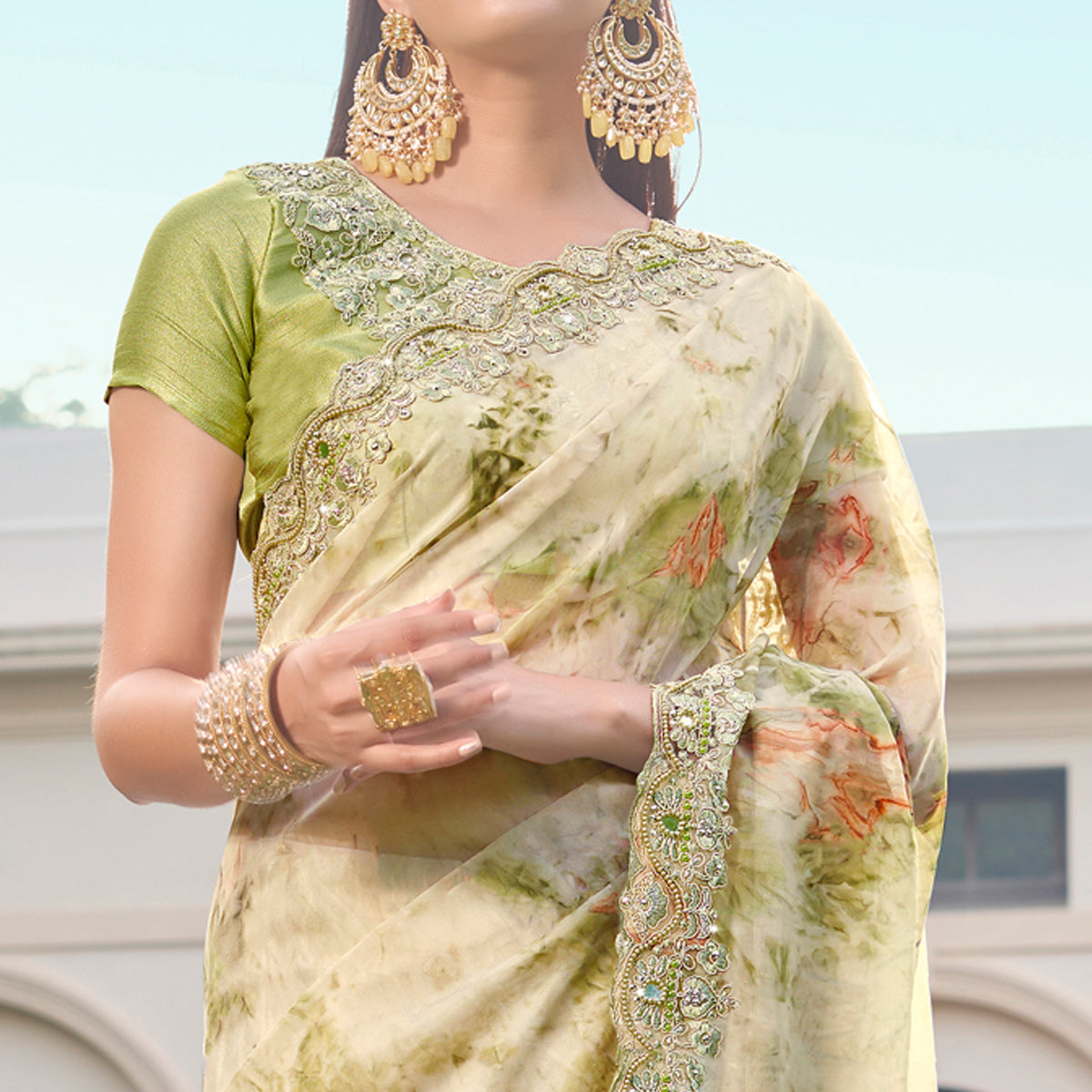 green-abstract-printed-with-embroidered-organza-saree