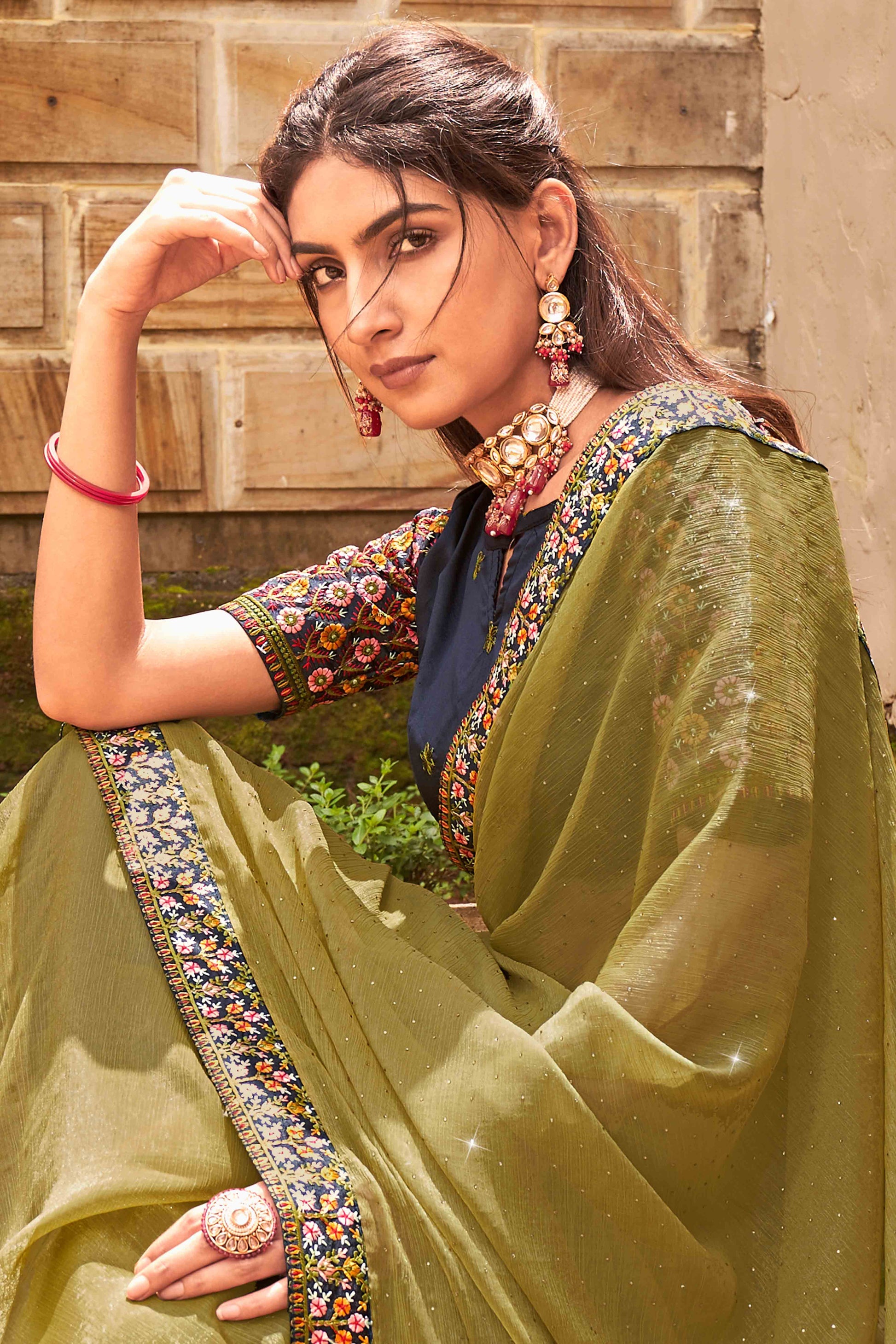green-swarovski-work-embroidered-shimmer-saree