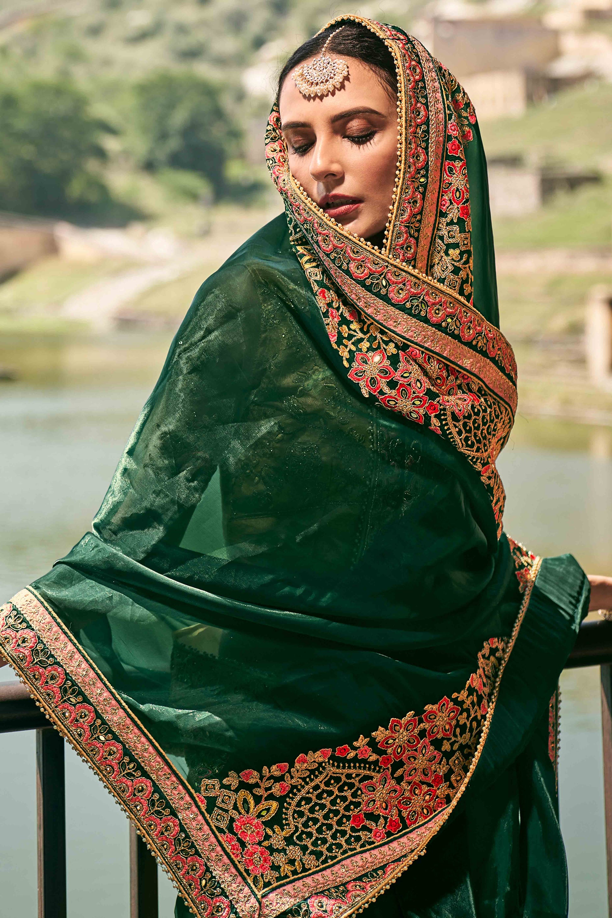 green-and-yellow-sequins-with-floral-embroidered-organza-saree