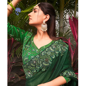 green-solid-with-embroidered-border-chiffon-saree