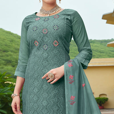 green-chikankari-work-cotton-silk-salwar-suit-1