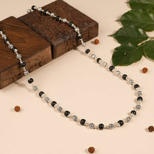 KARUNGALI WITH SHREE HARI SILVER BEADS MALA