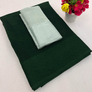Bottle Green Zari Woven Georgette Saree