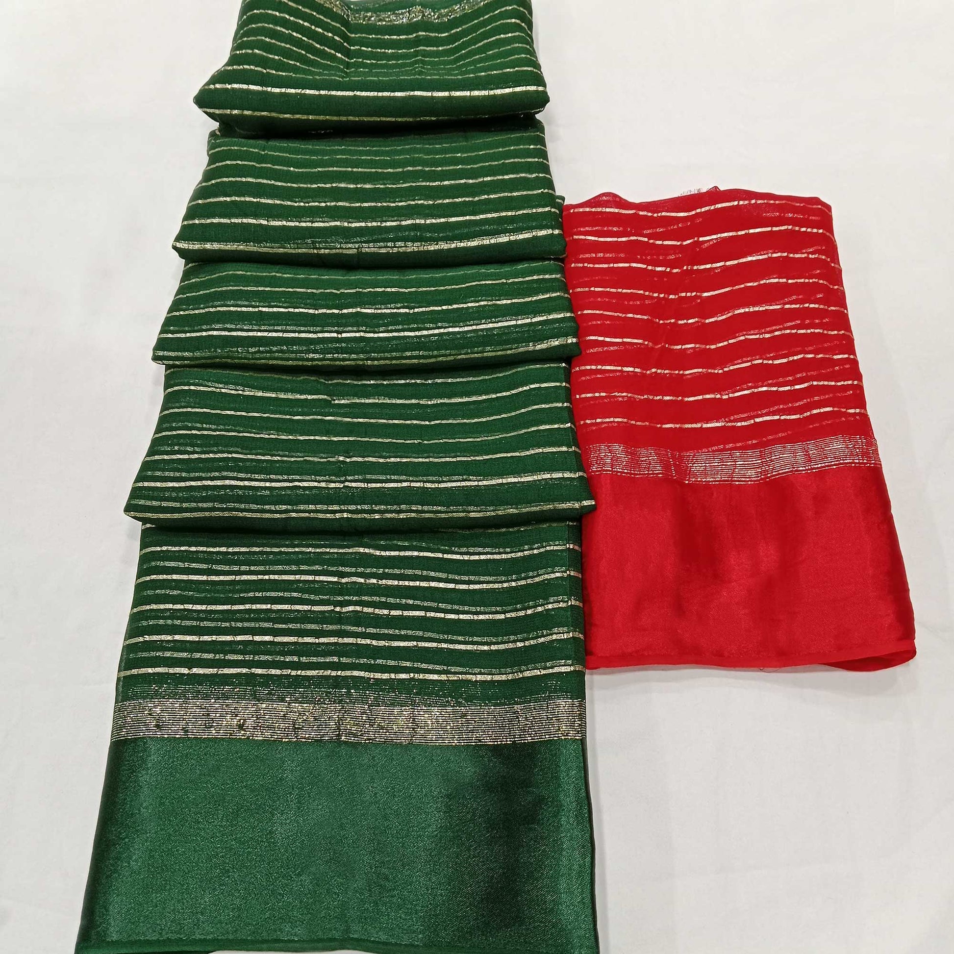 Bottle Green Woven Viscose Saree