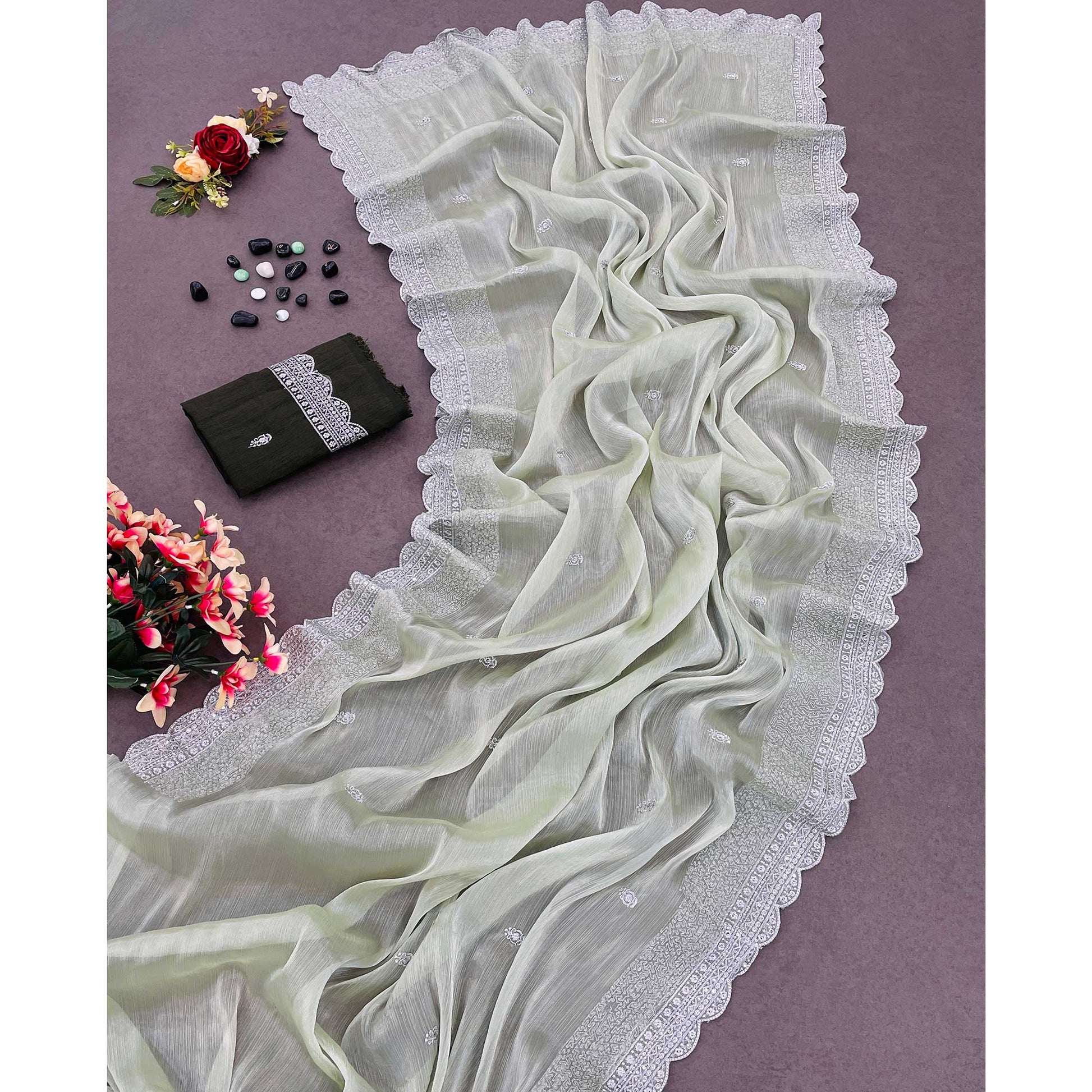 green-sequins-embroidered-chiffon-saree-4