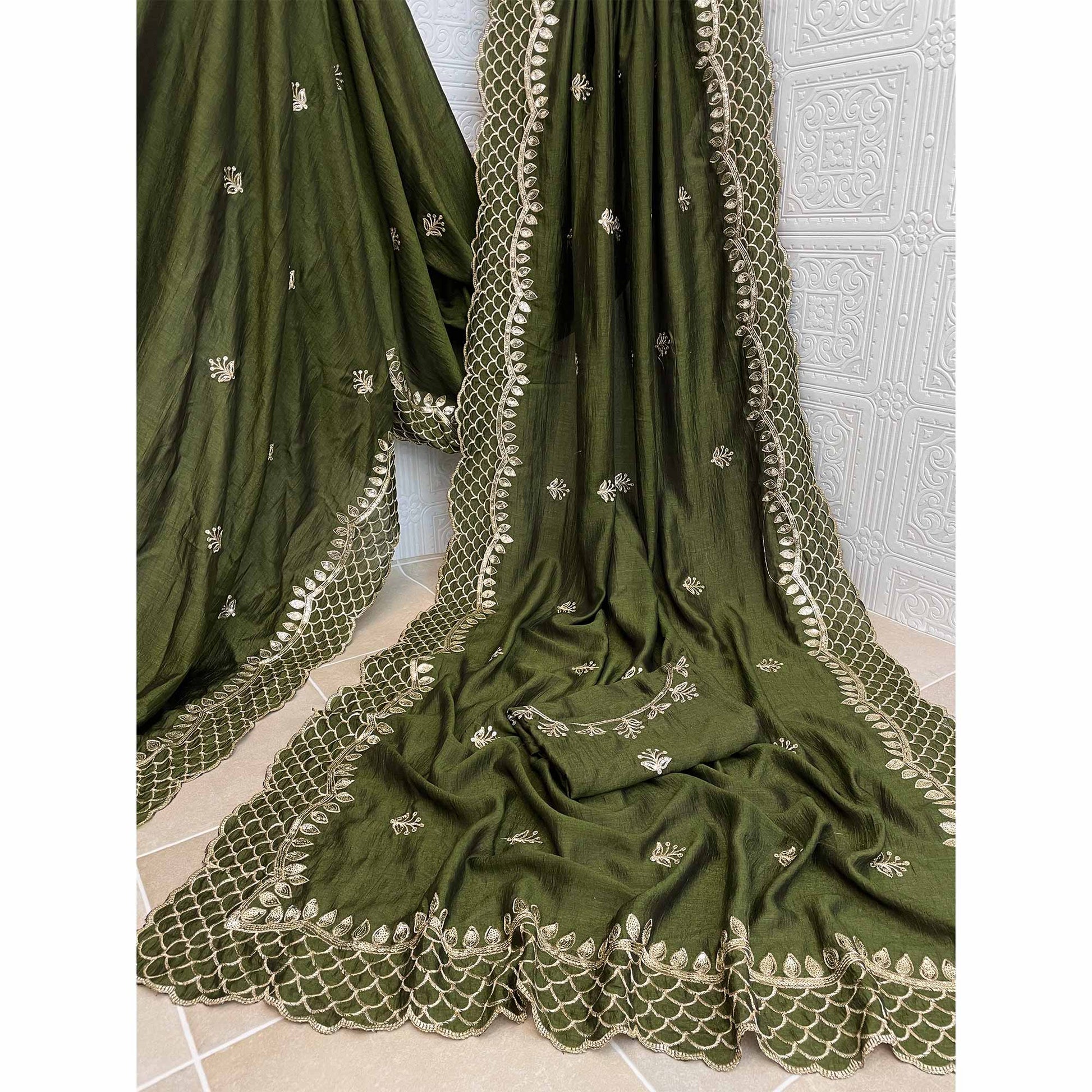 green-sequins-embroidered-vichitra-silk-saree-1