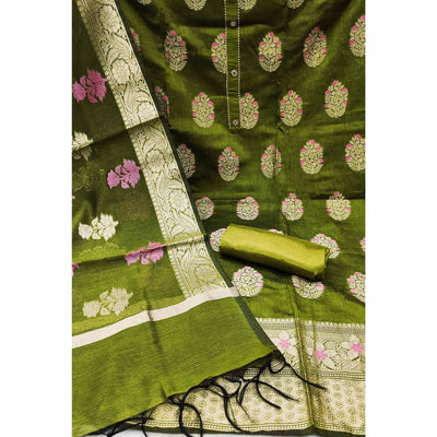 green-floral-woven-banarasi-silk-dress-material-2
