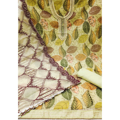 green-printed-organza-dress-material