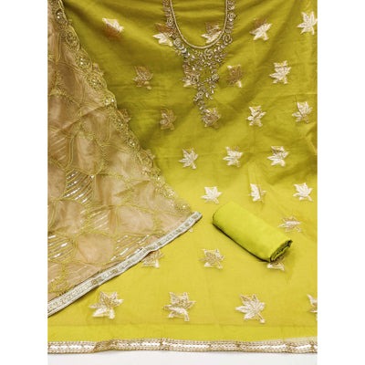 green-woven-organza-dress-material-1