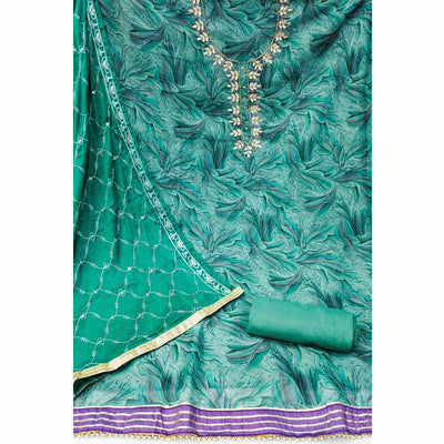 green-floral-printed-organza-dress-material-1