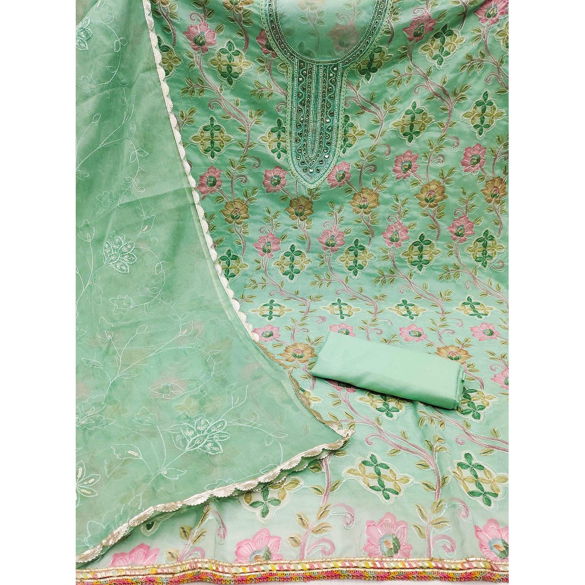 green-floral-printed-organza-dress-material-3