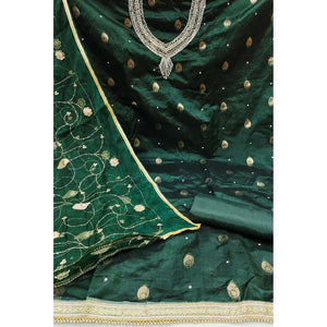green-floral-woven-organza-dress-material-2