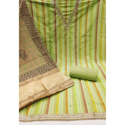 green-striped-pure-cotton-dress-material