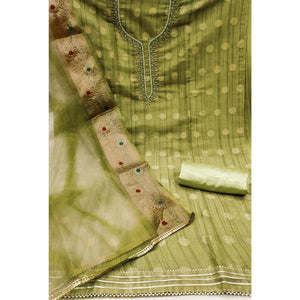 green-woven-chanderi-silk-dress-material