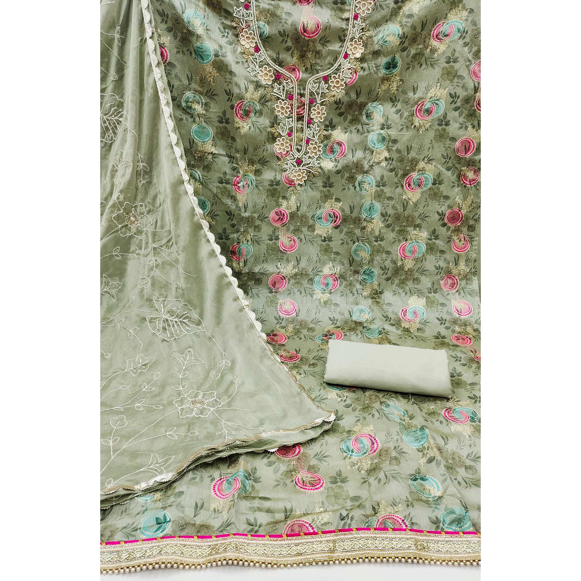 green-woven-chanderi-silk-dress-material-1