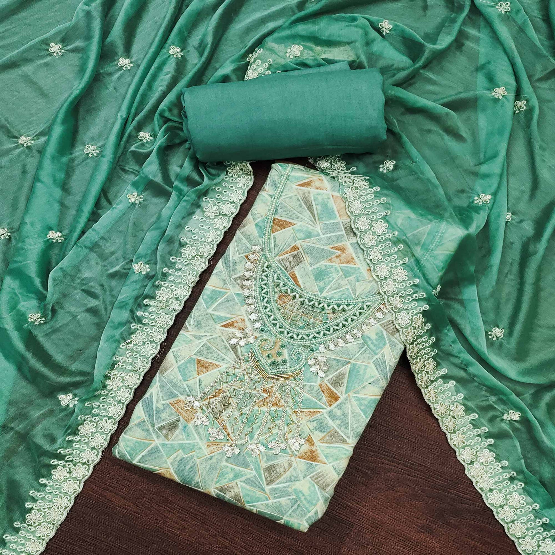 green-geometric-printed-with-handwork-pure-cotton-dress-material