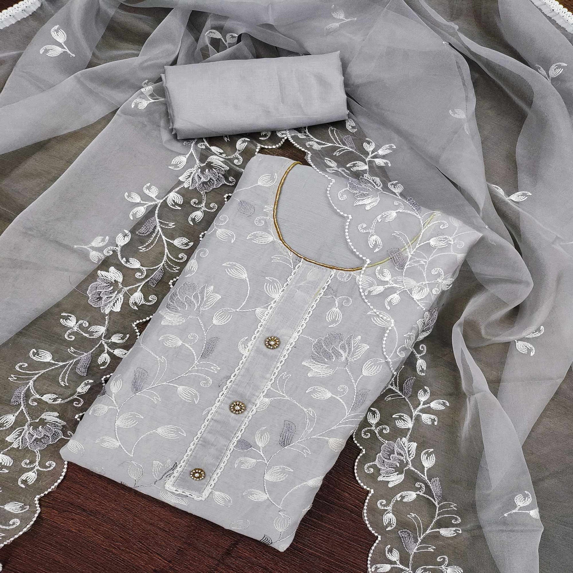 grey-floral-embroidered-chanderi-silk-dress-material