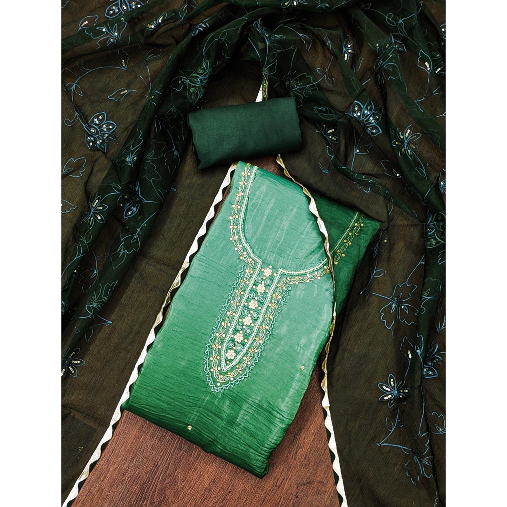 green-floral-handwork-viscose-dress-material
