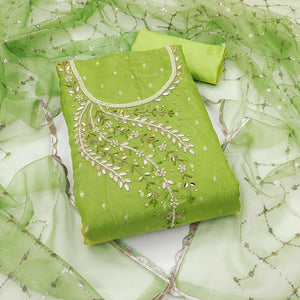 green-woven-with-handwork-shimmer-banarasi-silk-material-material