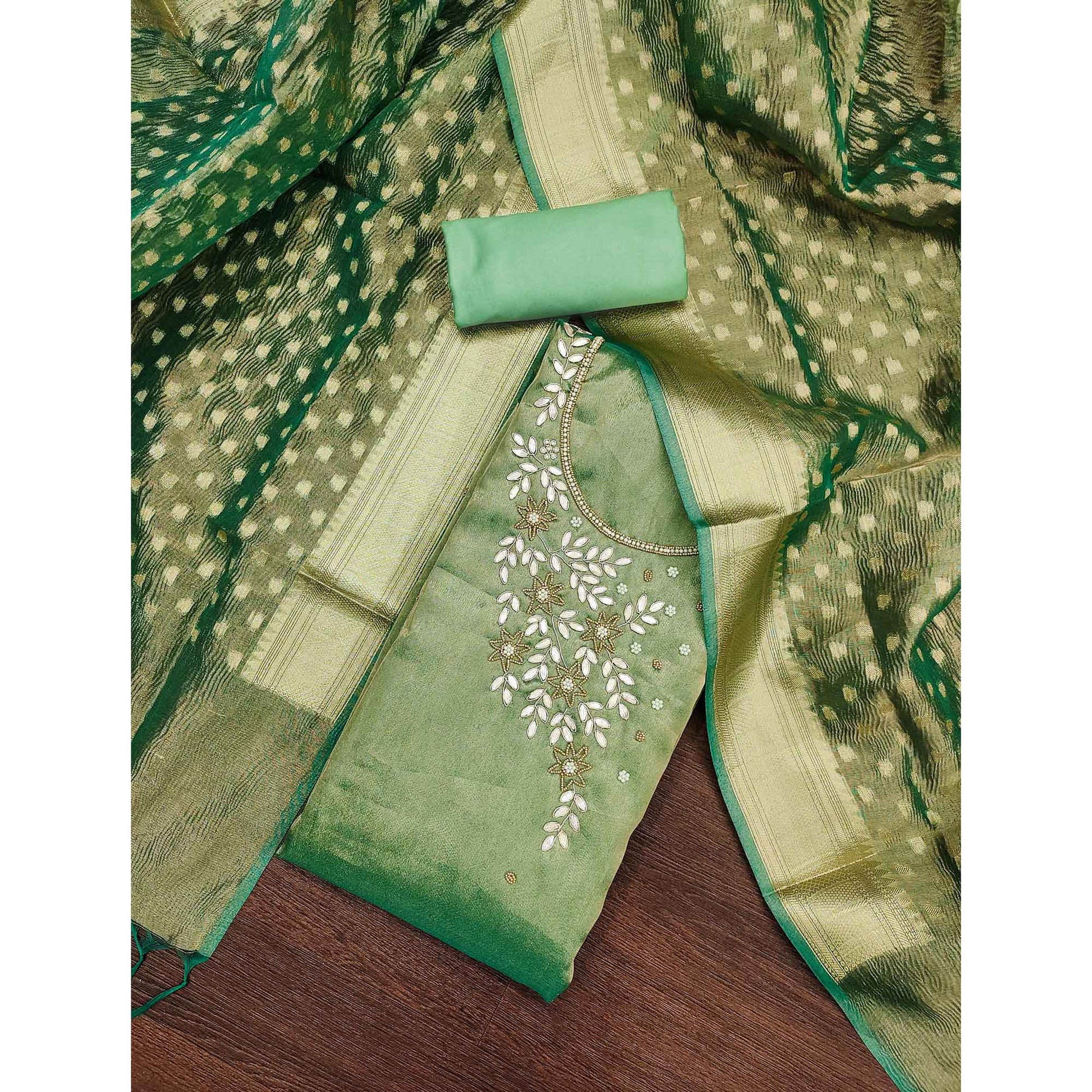 green-floral-moti-gota-patti-handwork-viscose-dress-material