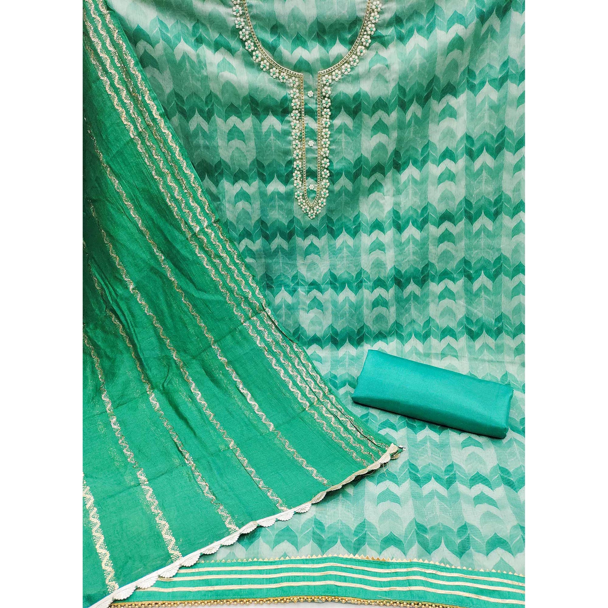 green-printed-with-handwork-chanderi-silk-dress-material