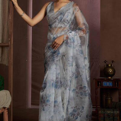 grey-floral-printed-soft-organza-saree-with-stone-work-border