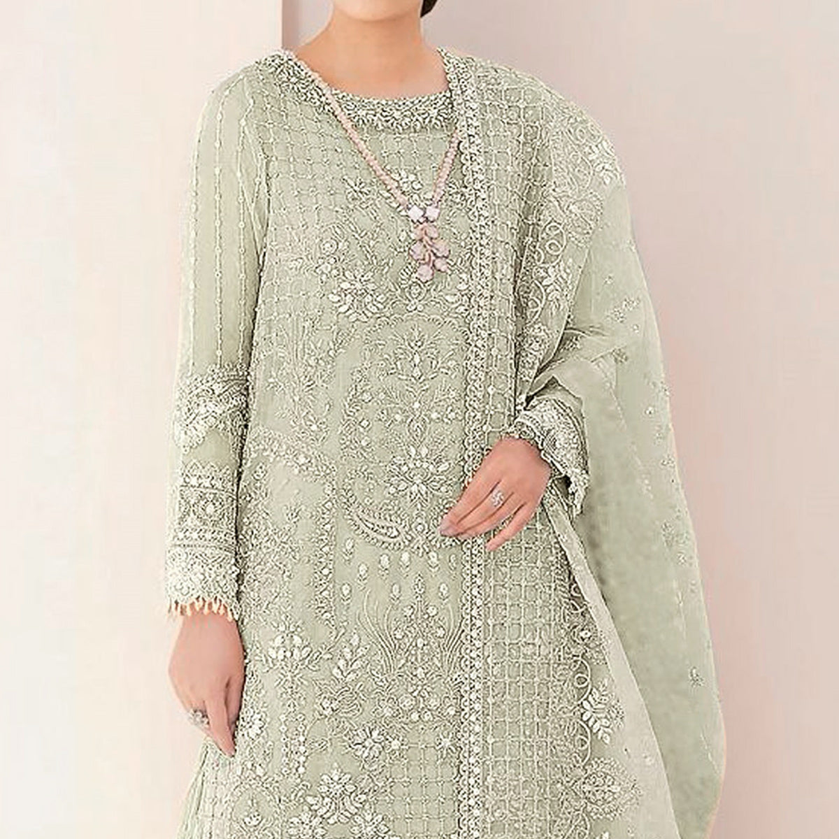 green-sequins-embroidered-georgette-sharara-suit-3