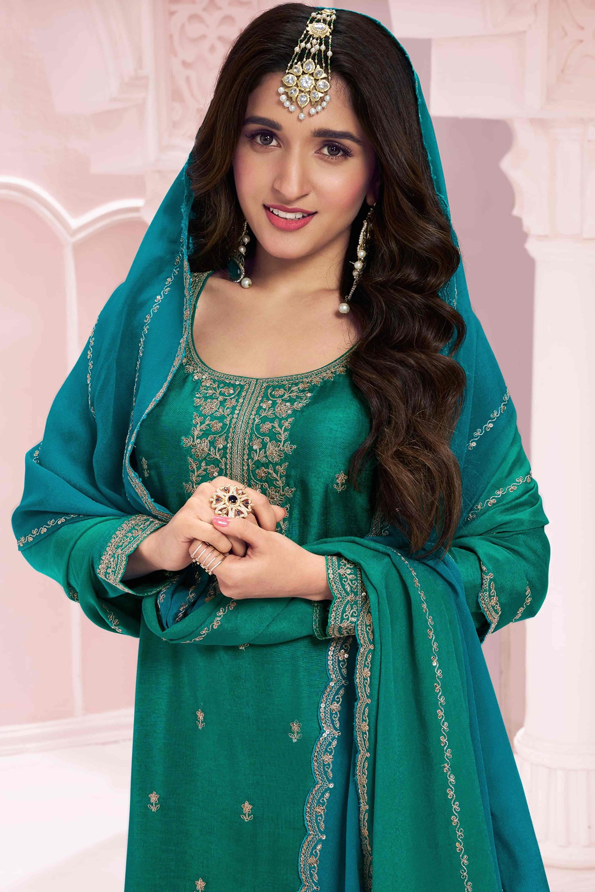 green-floral-embroidered-vichitra-silk-dress-material-11