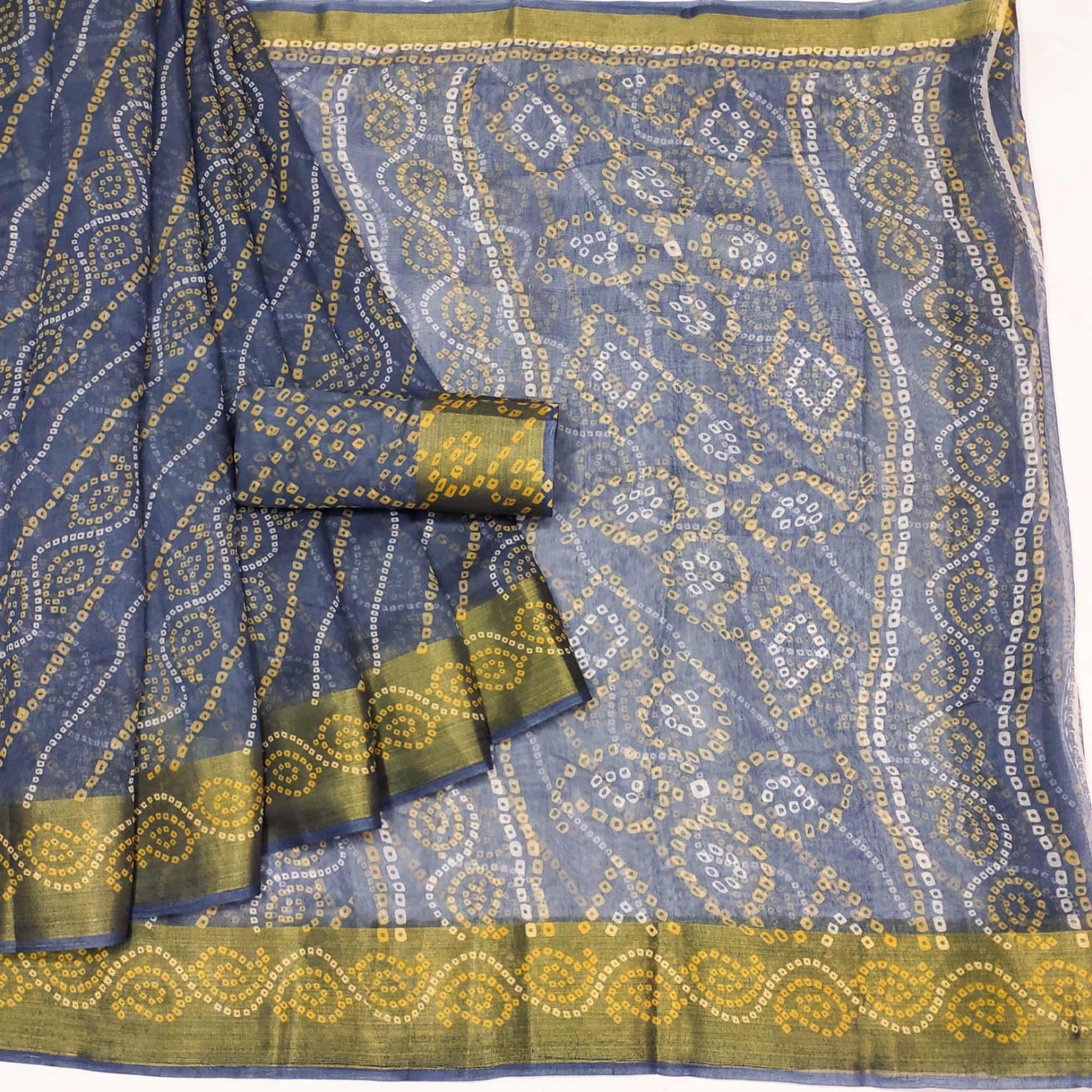 grey-bandhani-printed-poly-cotton-saree