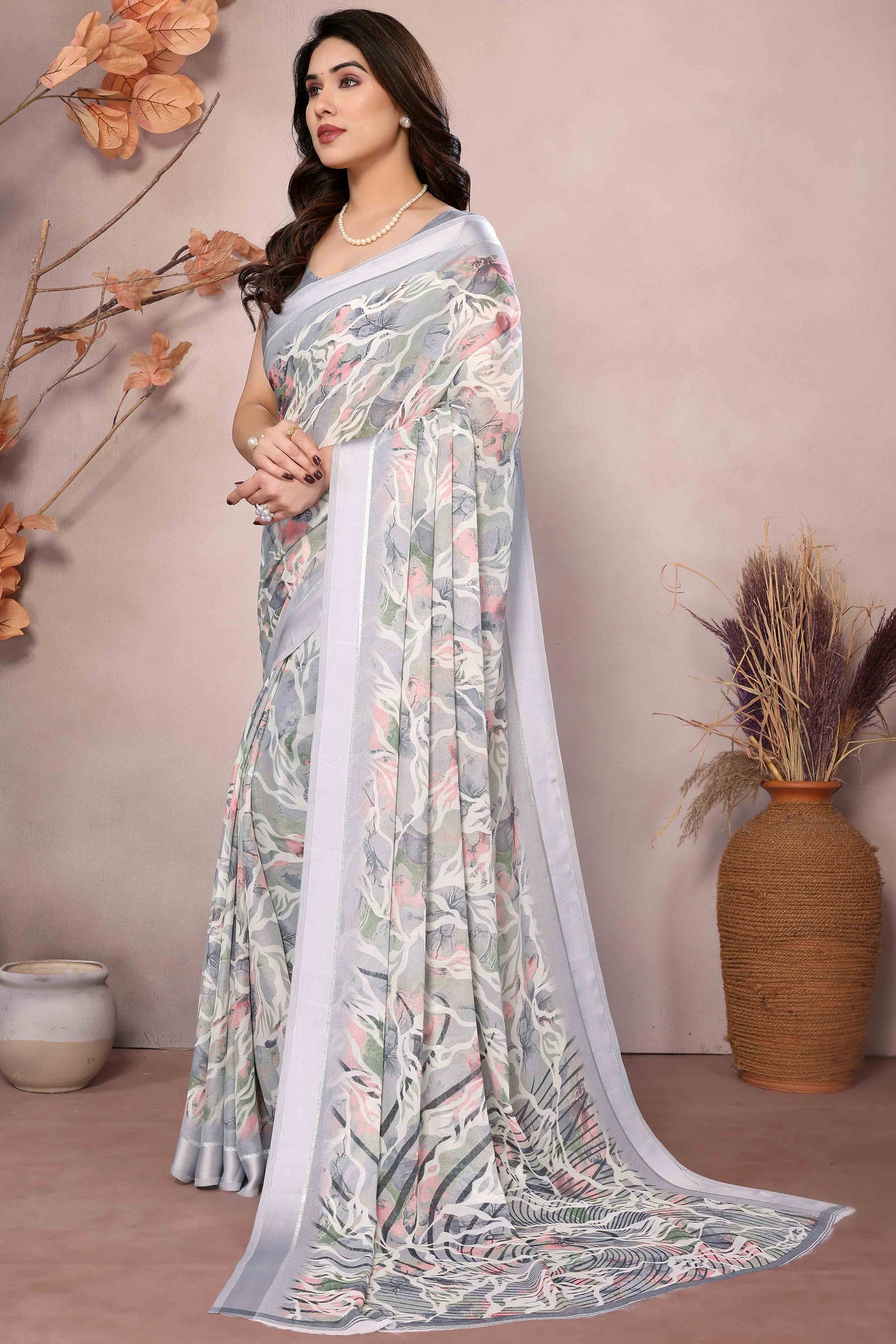 grey-floral-printed-satin-saree-2