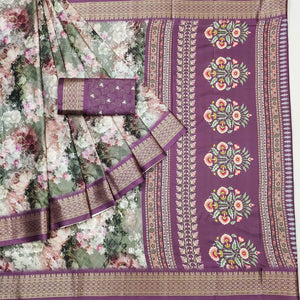 grey-floral-digital-printed-cotton-silk-saree-with-woven-border