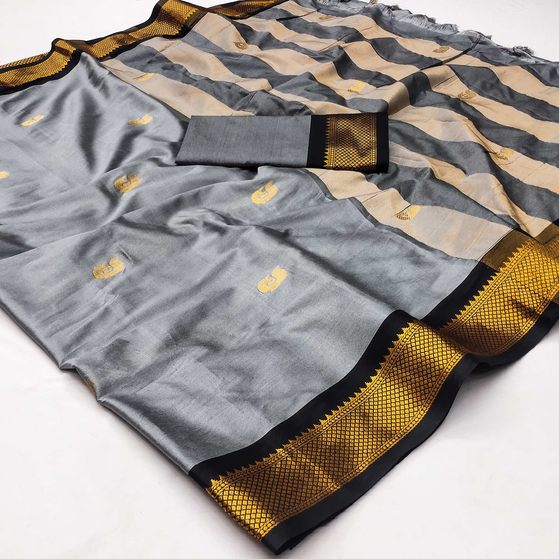 grey-butti-work-woven-cotton-silk-saree