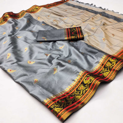 grey-butti-work-woven-cotton-silk-saree-1