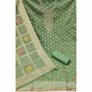 green-floral-print-with-zari-woven-cotton-silk-dress-material-1