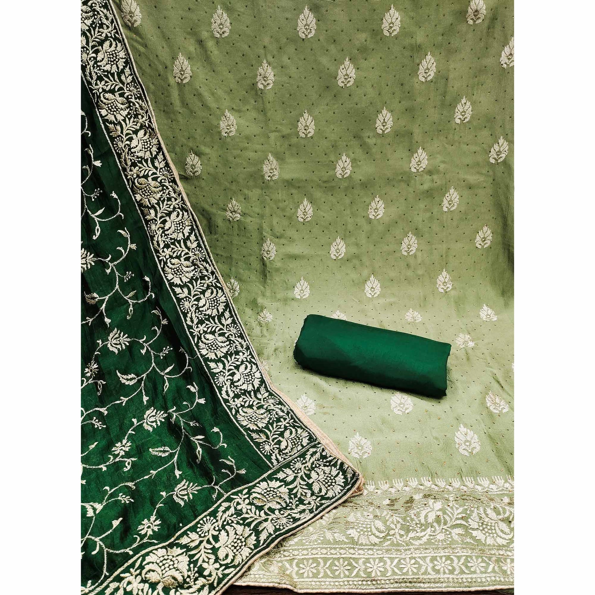 green-floral-embroidered-chinon-dress-material-4