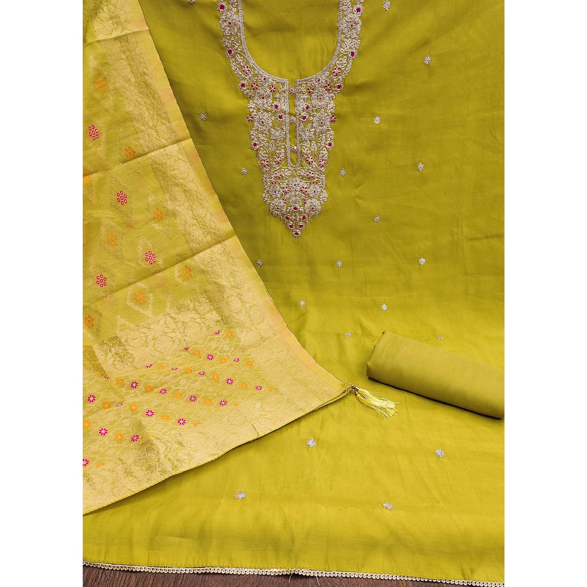 green-floral-sequins-embroidered-roman-cotton-silk-dress-material